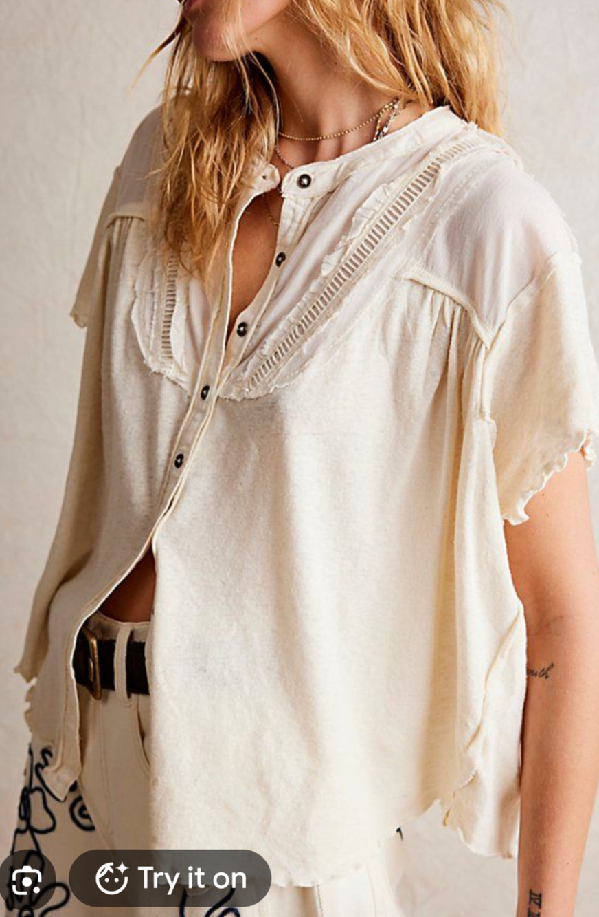We the Free Sofia Henley Boho Top